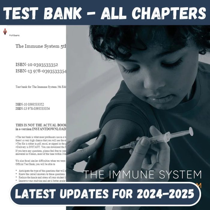 Test Bank for The Immune System 5th Edition by Peter Parham-Pass Test Bank