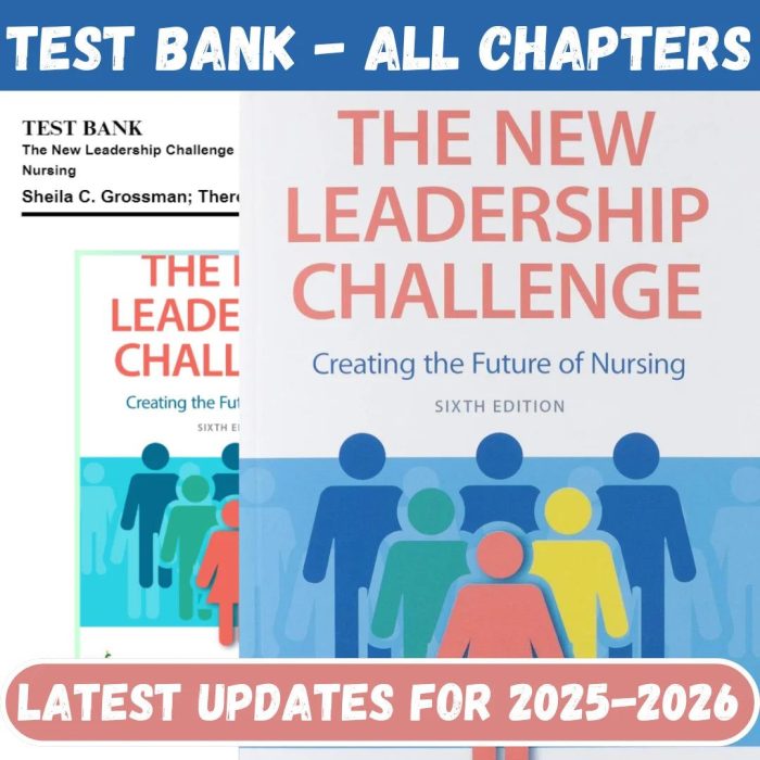 Test Bank for The New Leadership Challenge: Creating the Future of Nursing, 6th Edition by M. Valiga-Pass Test Bank