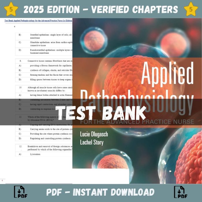 Test bank – Applied Pathophysiology for the Advanced Practice Nurse, 1st Edition (Dlugasch, 2020)-Pass Test Bank