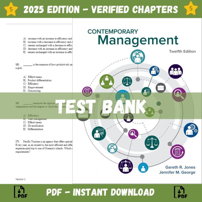 Test bank – Contemporary Management, 12th Edition (Gareth Jones, 2018)-Pass Test Bank