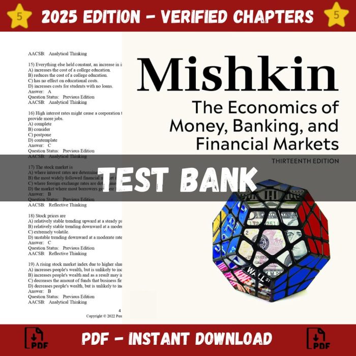 Test bank – Economics of Money, Banking, and Financial Markets, 13th Edition (Frederic S Mishkin, 2021)-Pass Test Bank