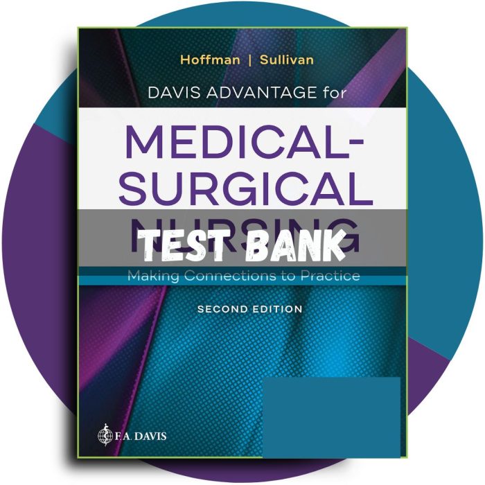 Test bank For Davis Advantage for Medical-Surgical Nursing Making Connections to Practice 2nd edition Hoffman Sulliva, 2nd Edition (Silvestri, 2020)-Pass Test Bank