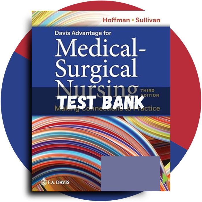 Test bank For Davis Advantage for Medical-Surgical Nursing Making Connections to Practice, 3rd Edition (Sullivan Hofman, 2023)-Pass Test Bank
