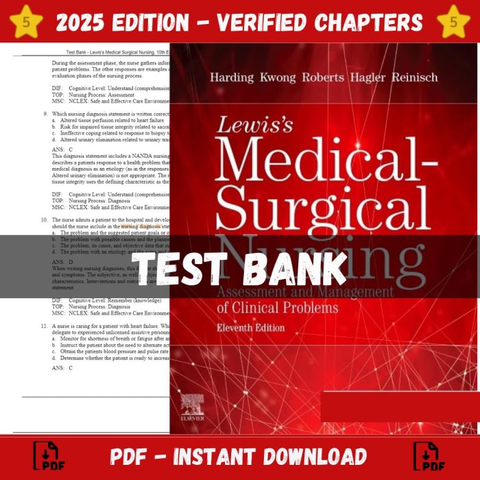 Test bank – Lewis’s Medical-Surgical Nursing 11th Edition (Harding, 2019)-Pass Test Bank