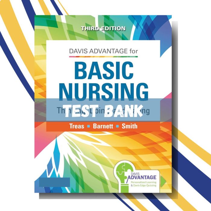 Test bank for Davis Advantage Basic Nursing Thinking, Doing, and Caring 3rd Edition (By Treas)-Pass Test Bank