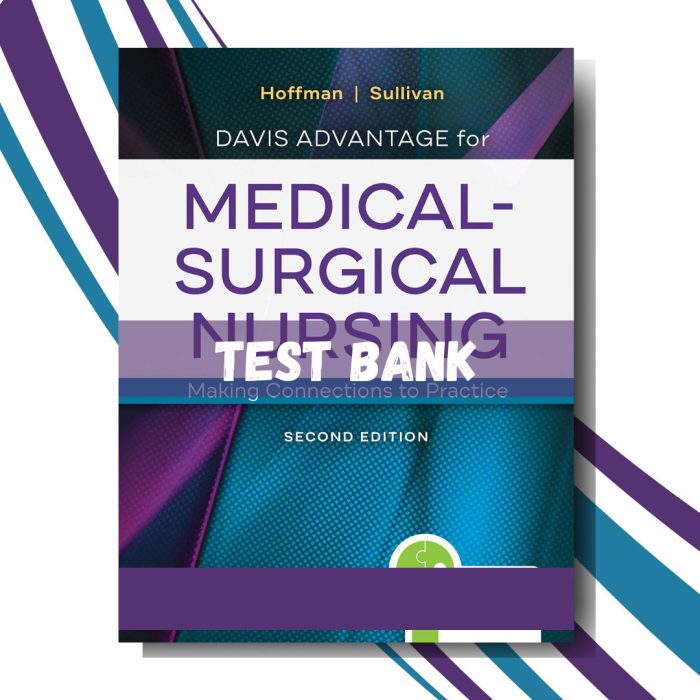 Test bank for Davis Advantage for Medical-Surgical Nursing Making Connections to Practice 2nd edition Hoffman Sulliva, 2nd Edition (By Silvestri)-Pass Test Bank